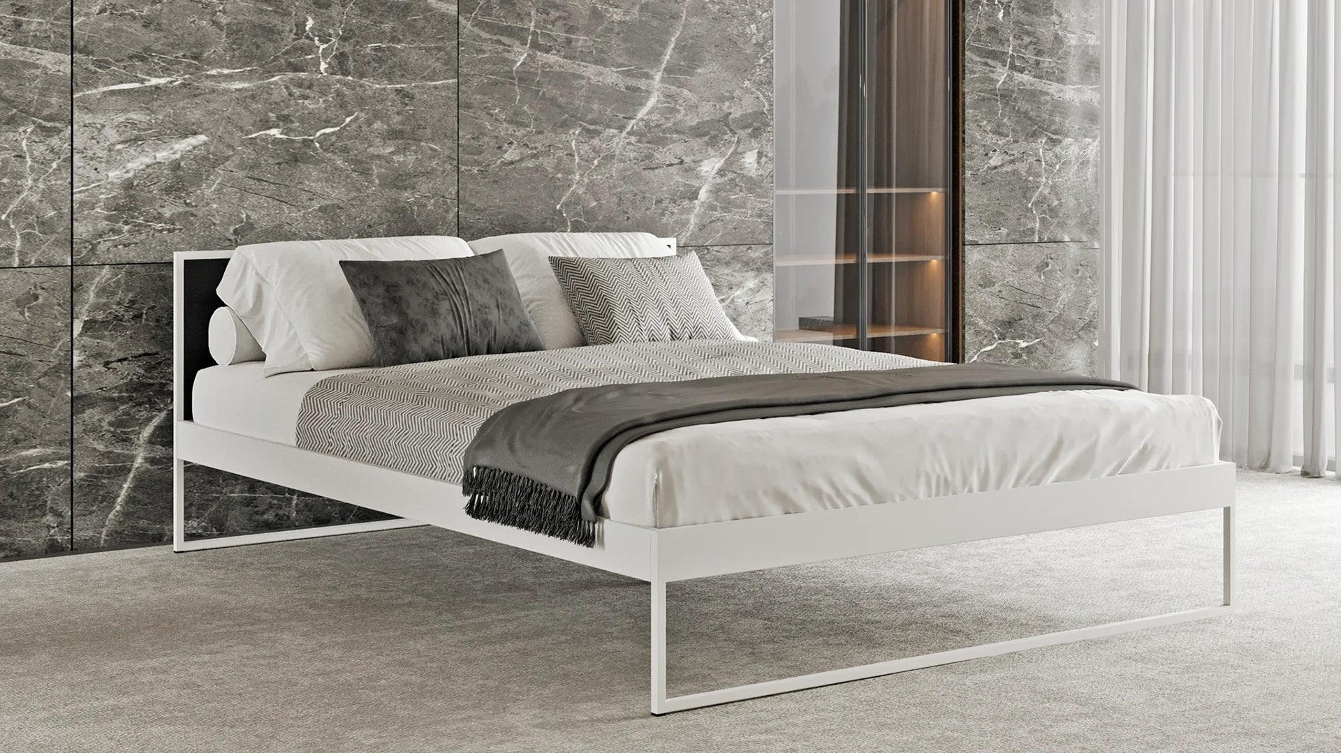 Modern metalen bedframe wit | Stalen bedden op maat | Metalen bed 160x200 | Minimalistische design bedden | Stalen bedframe op maat | Modern design bed |Modern Bett aus Stahl | | Stahlbetten 180x200 |Minimalistische Betten nach Mass gemacht | Minimalist design beds | Camas minimalistas|