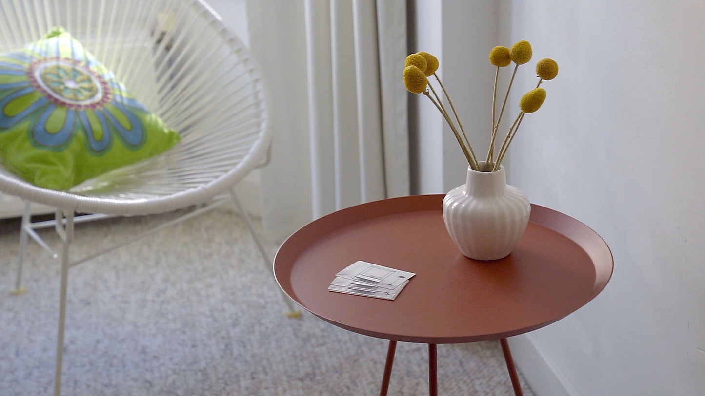 Minimalistische bijzettafel rond Koperbruin | Minimalist sidetable metal round Copper brown | Minimalistische Beistelltische Rund Kupferbraun| | Mesa auxiliares minimalista redonda marron cobrizo