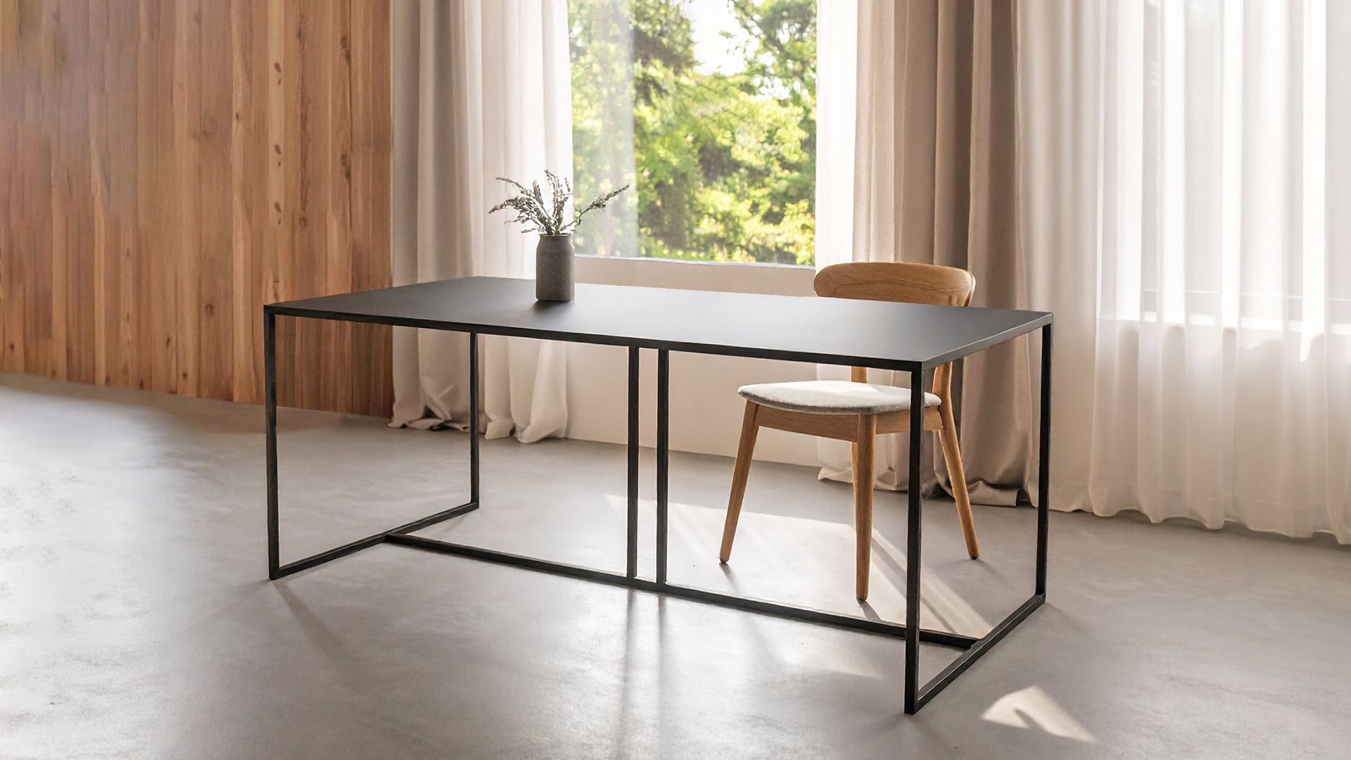 Minimalistisch design eettafel wit 200x100cm | Metalen eettafel | strakke eettafel | Minimalistische Esstische | Esstisch aus Metall | Mesa de comedor minimalistas Negra | Minimalist design dining tables |