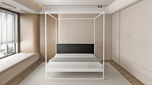 Hermelbedden|Minimalistisch design bedden | Minimalist Canopy bed| Camas minimalistas| Minimalistische HimmelBetten