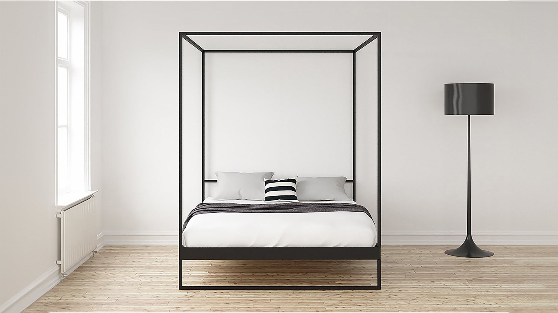 Hemelbed | Minimalistisch design  hemelbedden | Hemelbed metaal  | Stalen Hemelbed |
Minimalistische Himmelbetten | Metallbetten| Camas dosel minimalistas |  |Canopy bed black 160x200cm