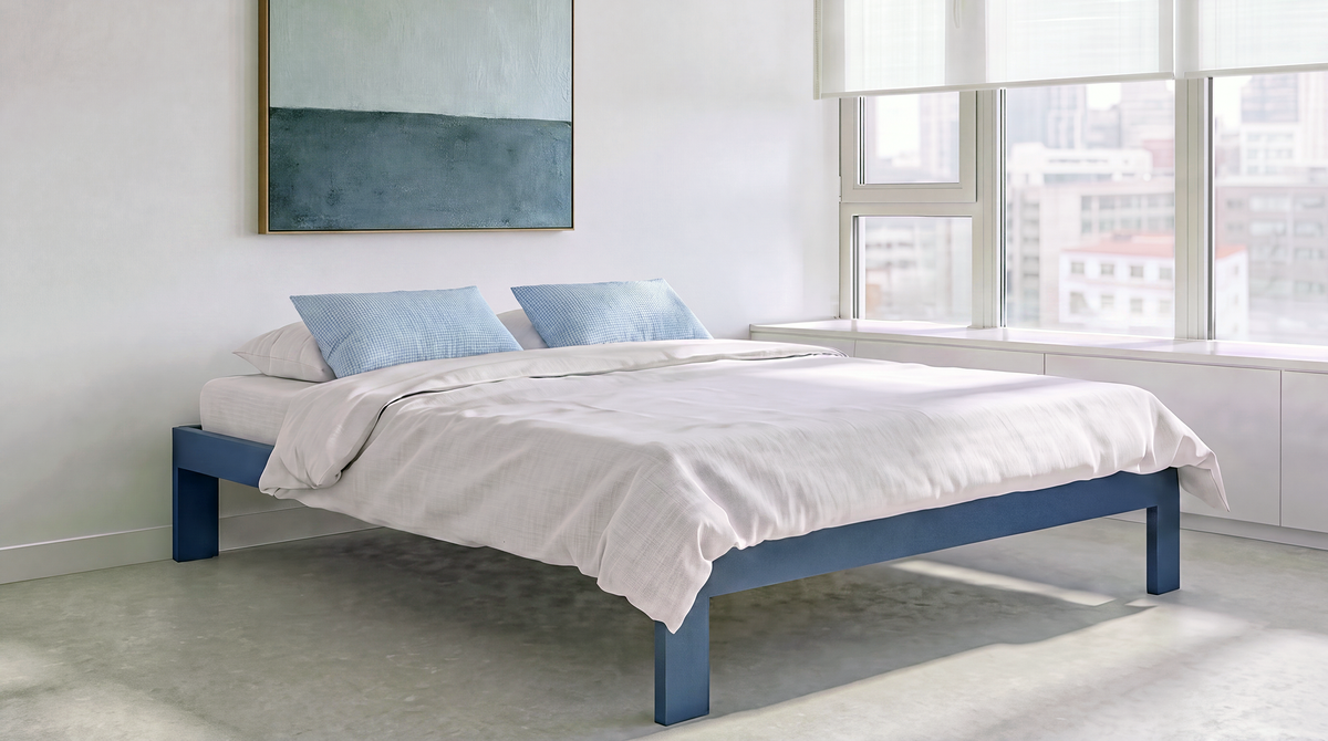 Metalen bedframe met minimalistisch design | Modern metal bed frame with minimalist design | Minimalistisches Metallbett mit klarer Linienführung | Cama de metal moderna con diseño minimalista
