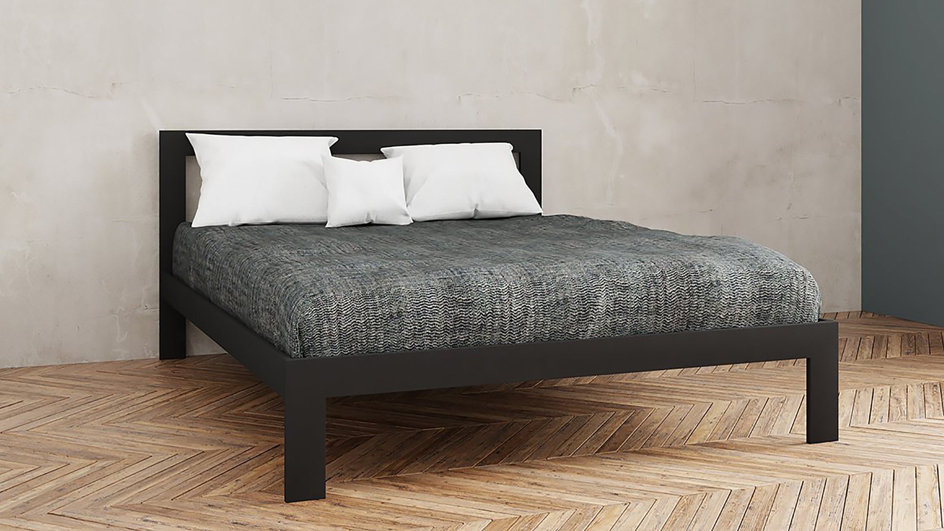 Metalen bedframe 180x200cm zwart | Metalen design bedden op Maat | Minimalistisch design bedden | Minimalistische Betten | Stahl Bett  nach Mas gemacht | Bett Schwarz 180x200 |  Camas minimalistas| 