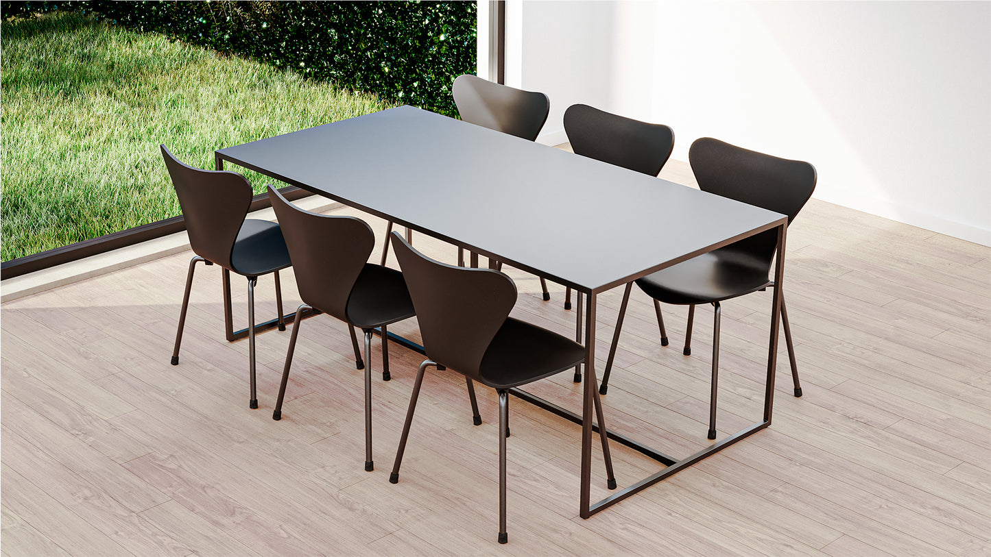 Minimalistisch design eettafel zwart 200x100cm | Metalen eettafel | strakke eettafel | Minimalistische Esstische | Esstisch aus Metall | Mesa de comedor minimalistas negra | Minimalist design dining tables | 