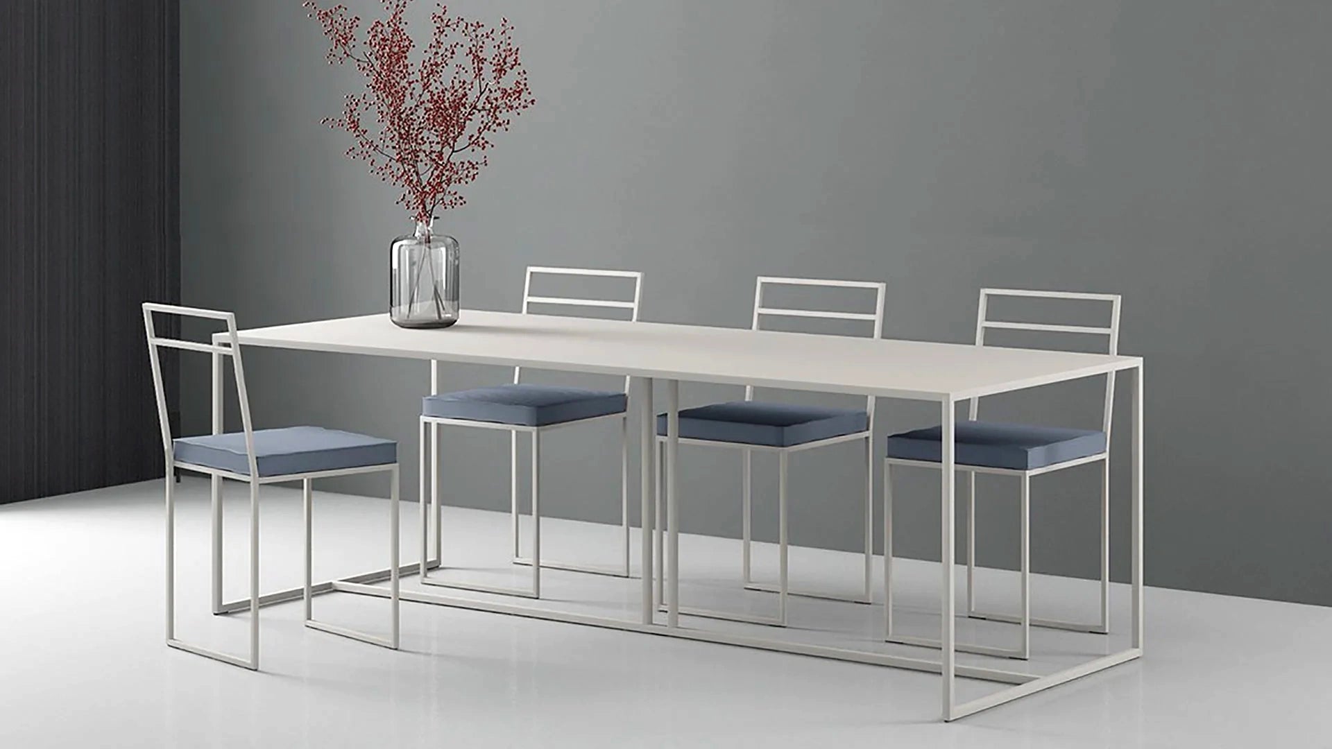 Minimalistisch design eettafel wit 260x100cm | Metalen eettafel | strakke eettafel | Minimalistische Esstische | Esstisch aus Metall | Mesa de comedor minimalistas negra | Minimalist design dining tables | 