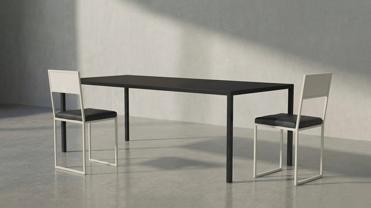 Minimalistischer Metall Esstisch LEO | Zeitloses Design