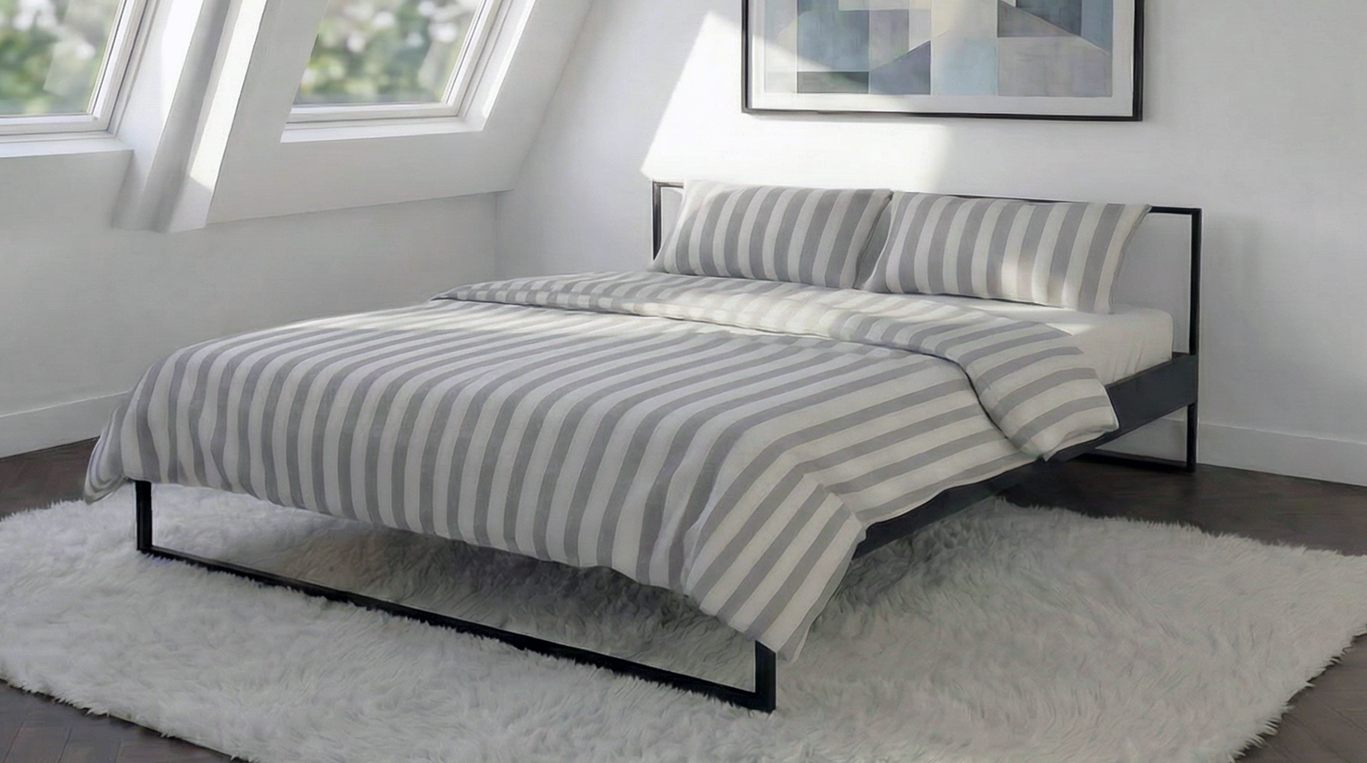 Metalen bedframe 180x200cm zwart | Metalen design bedden |Minimalistisch design bedden  | Minimalistische Betten | Stahl Bett Schwarz 180x200cm|  Camas minimalistas| 