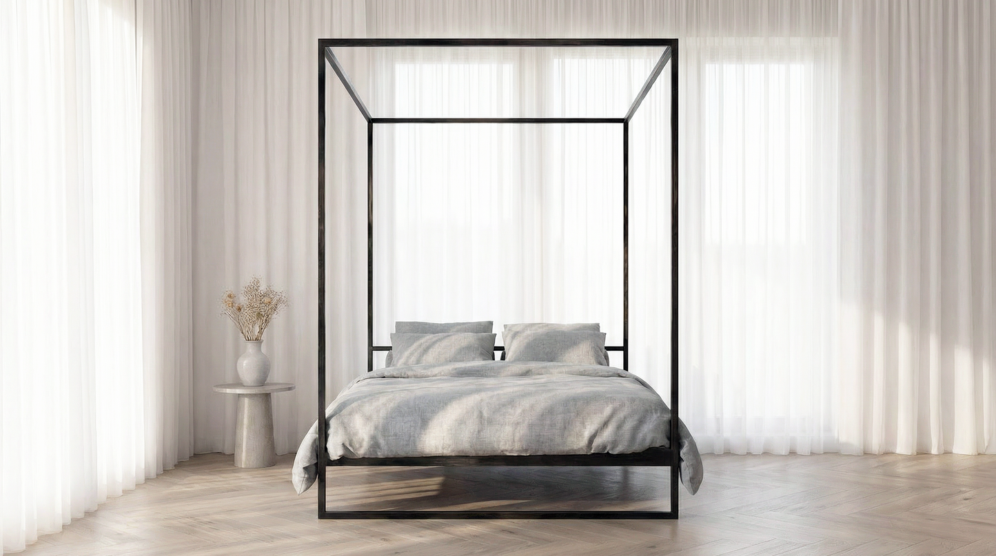 Hemelbed | Minimalistisch design  hemelbedden | Hemelbed metaal  | Stalen Hemelbed | Metalen hemelbed frame zwart |  Modern design hemelbed |
Minimalistische Himmelbetten | Metallbetten | Camas dosel minimalistas |  |Canopy bed black 160x200cm