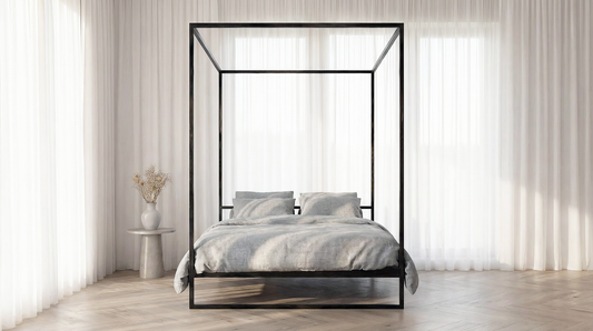 Hemelbed | Minimalistisch design  hemelbedden | Hemelbed metaal  | Stalen Hemelbed | Metalen hemelbed frame zwart |  Modern design hemelbed |
Minimalistische Himmelbetten | Metallbetten | Camas dosel minimalistas |  |Canopy bed black 160x200cm